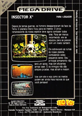 Insector X (Japan, Korea) box cover back